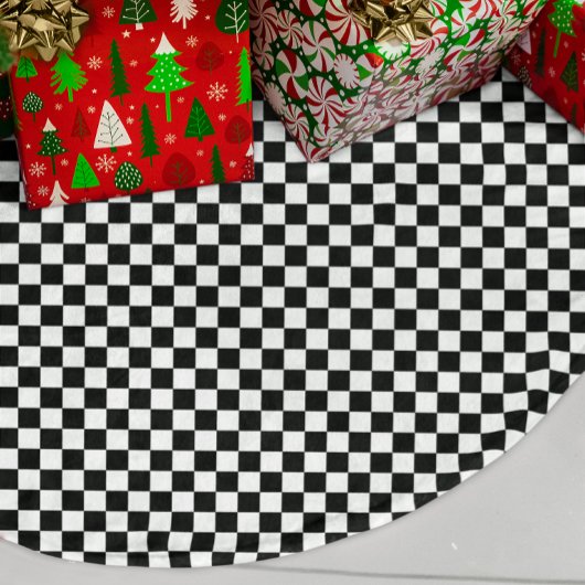Zwart-wit dambordpatroon kerstboom rok