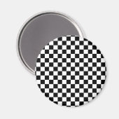 Zwart-wit dambordpatroon magneet (Voorkant / Achterkant)