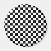 Zwart-wit dambordpatroon magneet (Voorkant)