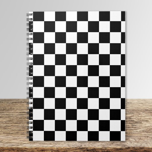 Zwart-wit dambordpatroon notitieboek
