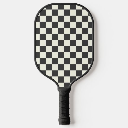 Zwart-wit dambordpatroon pickleball paddle (Voorkant)