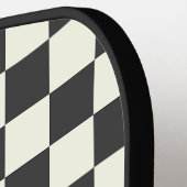 Zwart-wit dambordpatroon pickleball paddle (Links Detail)