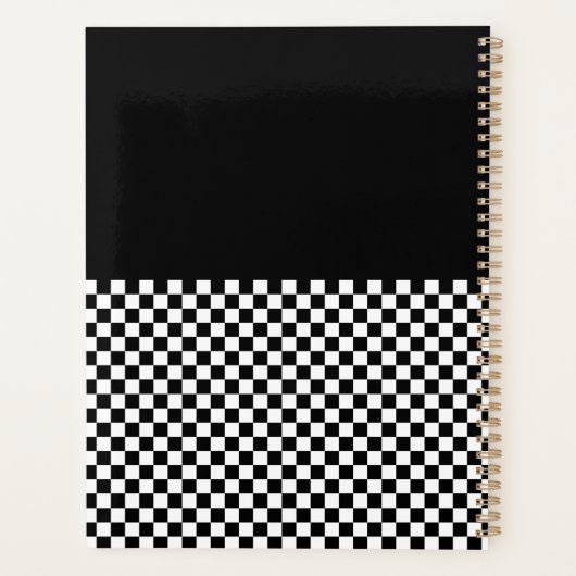 Zwart-wit dambordpatroon planner (Achterkant)