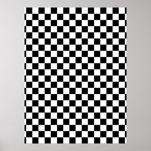 Zwart-wit dambordpatroon poster (Voorkant)