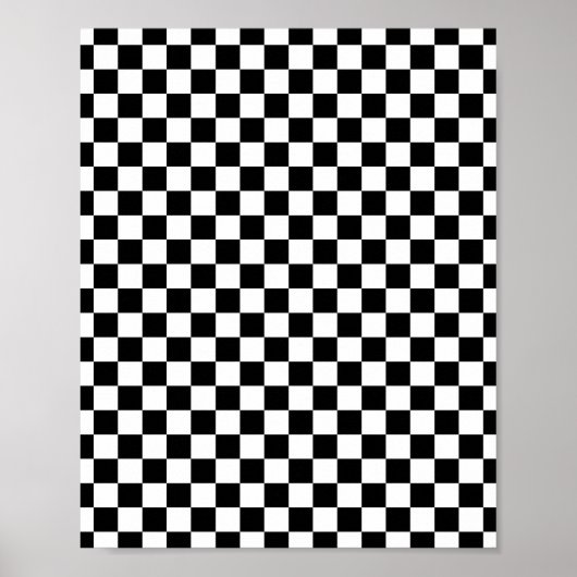 Zwart-wit dambordpatroon poster (Voorkant)