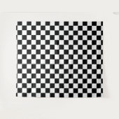Zwart-wit dambordpatroon wandkleed (Voorkant (horizontaal))