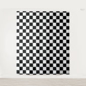 Zwart-wit dambordpatroon wandkleed (Voorkant)