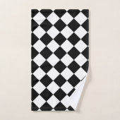 Zwart-wit dambordruit vlagontwerp bad handdoek (Handdoek)