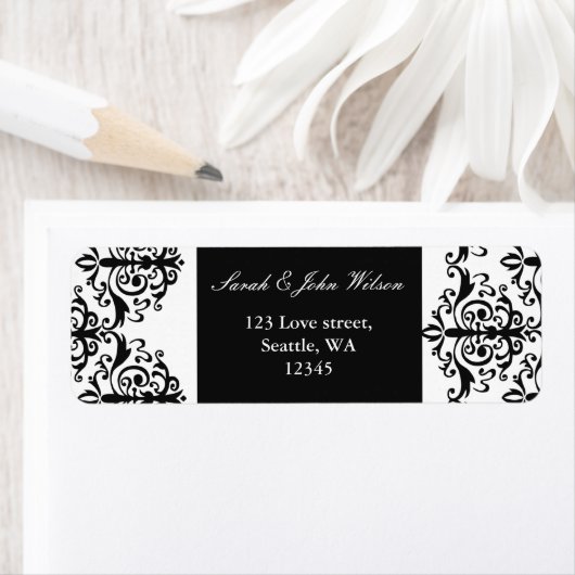 zwart-wit damesadres etiket (Insitu)