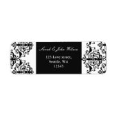 zwart-wit damesadres etiket (Voorkant)