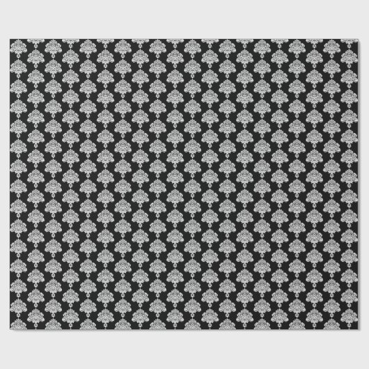 Zwart | Wit-dampkrapppapier Cadeaupapier (Vlak)