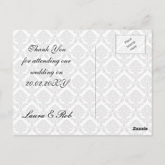 "Zwart-wit" dampvraag Dank u Kaarten (Achterkant)