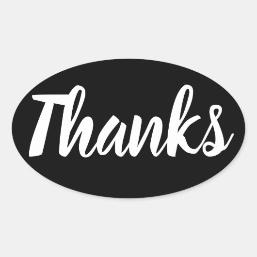 Zwart-wit dank je eenvoudige zakelijke sticker (Voorkant)