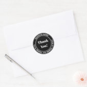 Zwart Wit Dank je! Ronde Sticker (Envelop)
