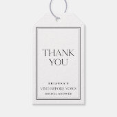 Zwart & Wit Dank je Vino voor geloften Cadeaulabel (Voorkant)