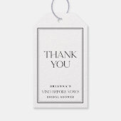 Zwart & Wit Dank je Vino voor geloften Cadeaulabel (Achterkant)
