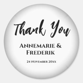Zwart & Wit Dank u bruiloft Sticker