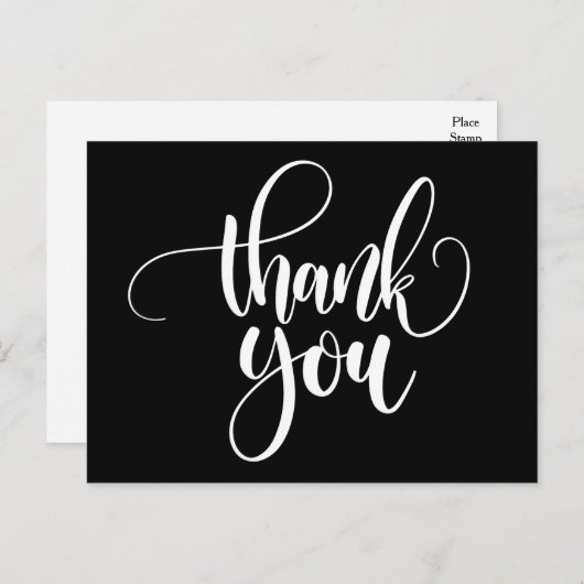 Zwart-wit dank u - huwelijksfeest briefkaart (Voorkant / Achterkant)