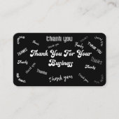 Zwart-wit "Dank u" Invoegen/Visitekaartje Visitekaartje (Voorkant)