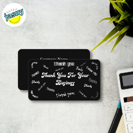 Zwart-wit "Dank u" Invoegen/Visitekaartje Visitekaartje