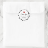 Zwart-wit dank u klassieke ronde sticker (Tas)