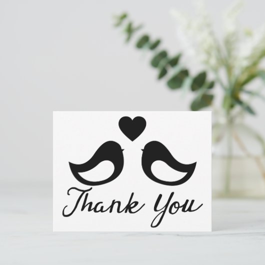 Zwart-wit Dank u Liefhebbers & Harten Briefkaart (Staand voorkant)