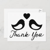 Zwart-wit Dank u Liefhebbers & Harten Briefkaart (Voorkant / Achterkant)