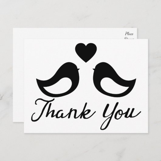 Zwart-wit Dank u Liefhebbers & Harten Briefkaart (Voorkant / Achterkant)