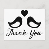 Zwart-wit Dank u Liefhebbers & Harten Briefkaart (Voorkant)