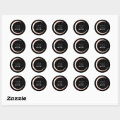 Zwart wit Dank u Logo minimalisme Ronde Sticker (Vel)