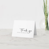 Zwart Wit Dank u Wedding Message Kaart (Voorkant)