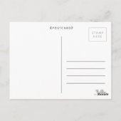 Zwart & Wit Dank u Wedding Photo Post Kaart (Achterkant)
