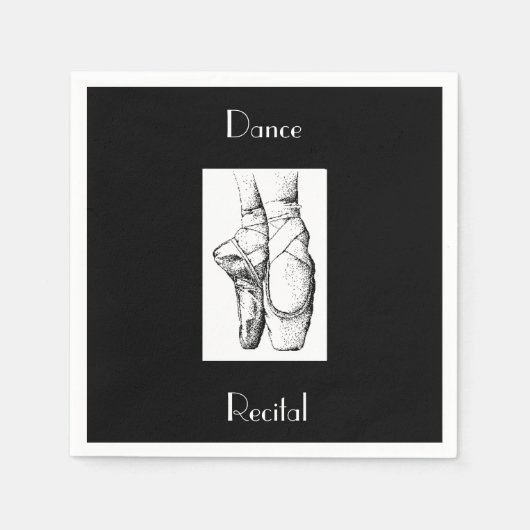 Zwart-wit dansrecital papieren servetten (Voorkant)