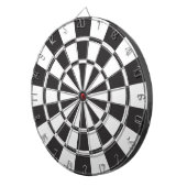 Zwart wit dartboard dartbord (Voorkant Rechts)