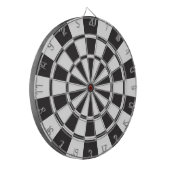 Zwart wit dartboard dartbord (Voorkant Links)