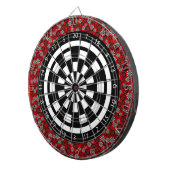 Zwart-wit dartboard dartbord (Voorkant Rechts)