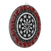 Zwart-wit dartboard dartbord (Voorkant Links)