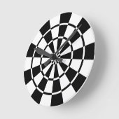 Zwart-wit dartboard ronde klok (Hoek)