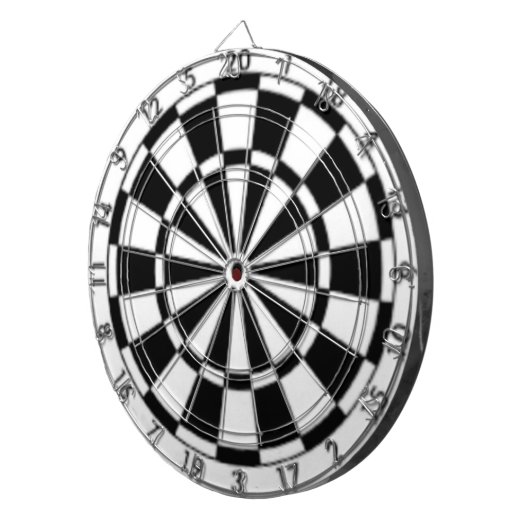 Zwart-wit Dartbord (Voorkant Rechts)