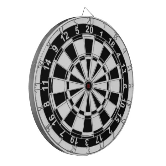 Zwart-wit Dartbord (Voorkant Links)