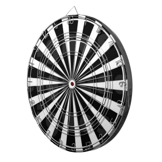 Zwart-wit Dartbord (Voorkant Rechts)
