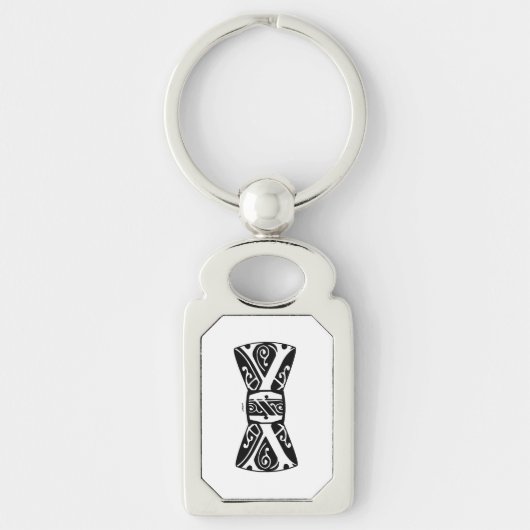 Zwart-wit Dasje Sleutelhanger (Voorkant)