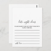 Zwart-wit Date Night Ideas Kaarten (Voorkant / Achterkant)