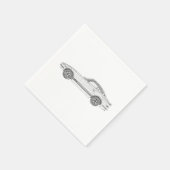 Zwart-wit Datsun 240Z Pencil Style Tekening Servetten (Hoek)