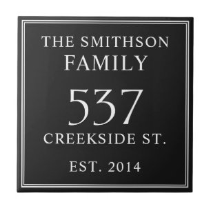 Zwart Wit Datum Vastgestelde Adres Huis Plaque Tegeltje