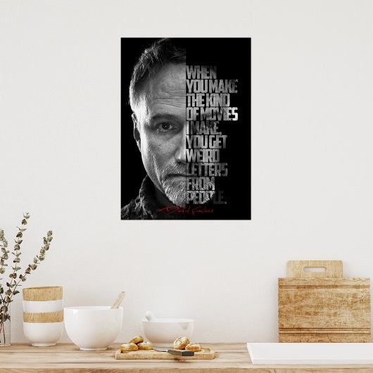 Zwart-wit David Fincher Quote Poster (Keuken)