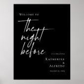 Zwart-wit De avond voor de repetitie welkom Poster (Voorkant)