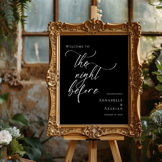 Zwart-wit De avond voor de repetitie welkom Poster