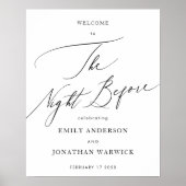 Zwart-wit De avond voor repetitie diner Poster (Voorkant)