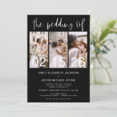 Zwart Wit De bruiloft van de foto Eenvoudige Minim Kaart (Staand voorkant)